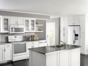 grey white kitchen